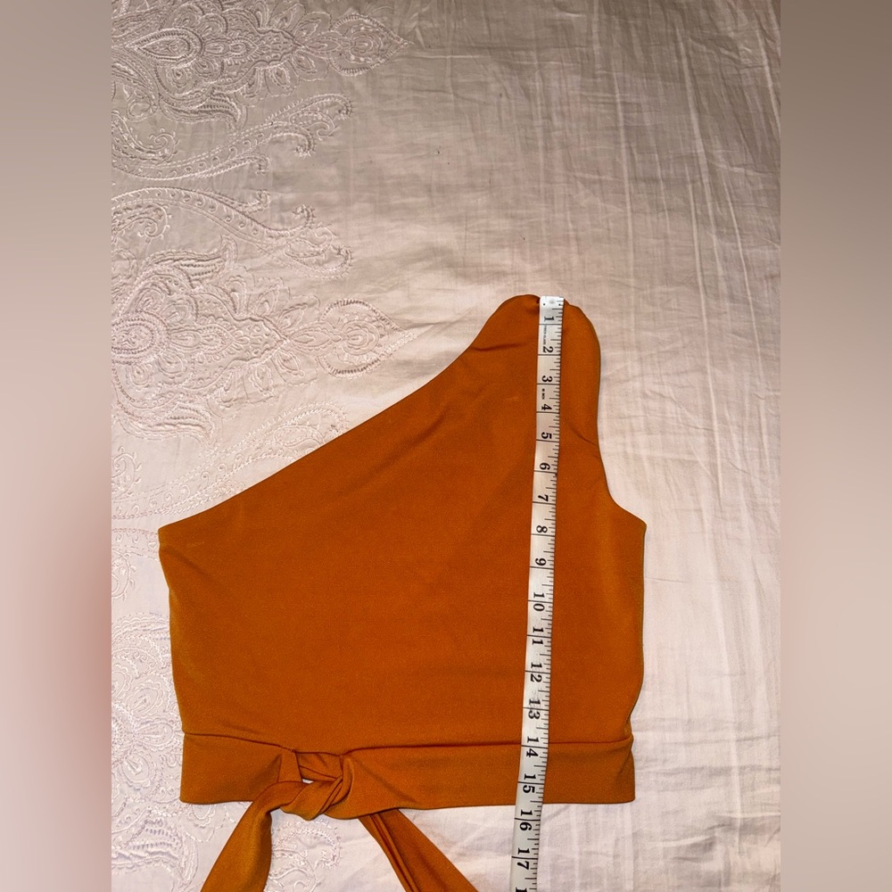 Like New Unbranded One-Shoulder Orange Crop Top - Picture 5 of 6